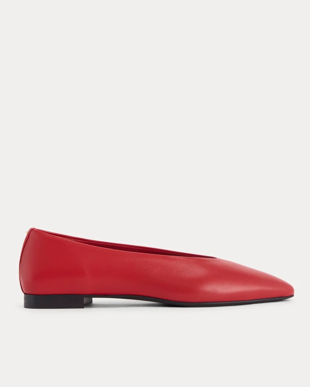 Everlane Made in Italy Almond-Toe Flat In Rosa Red, Size 7.5, Leather | Everlane