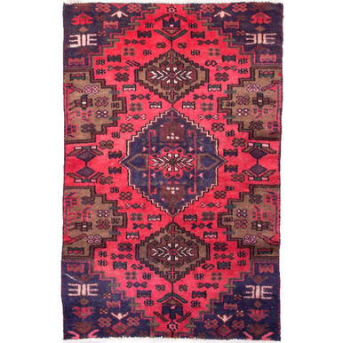 3' 9'' x 2' 4'' Zanjan Authentic Persian Hand Knotted Area Rug - 111031 | Los Angeles Home of rugs
