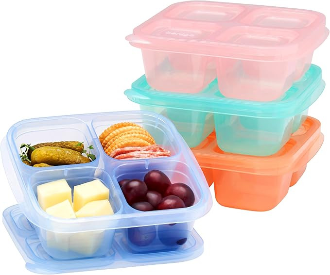Bentgo Easyboxes 4-Compartment Snack Containers - 8-Piece Set with 4 Trays & 4 Custom-Fit Lids to... | Amazon (US)
