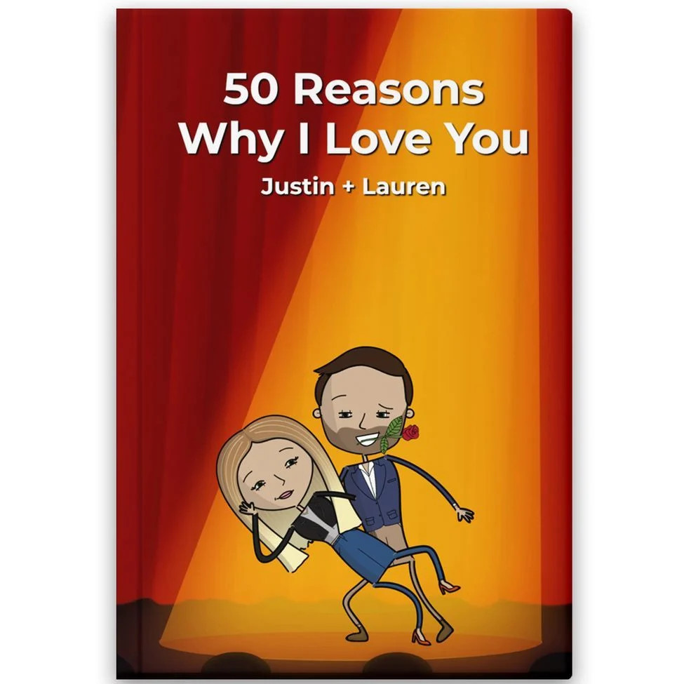 Personalized Love Book | 50 Reasons I Love You | Gift for Valentine's Day, Anniversary, Birthday ... | LoveBook