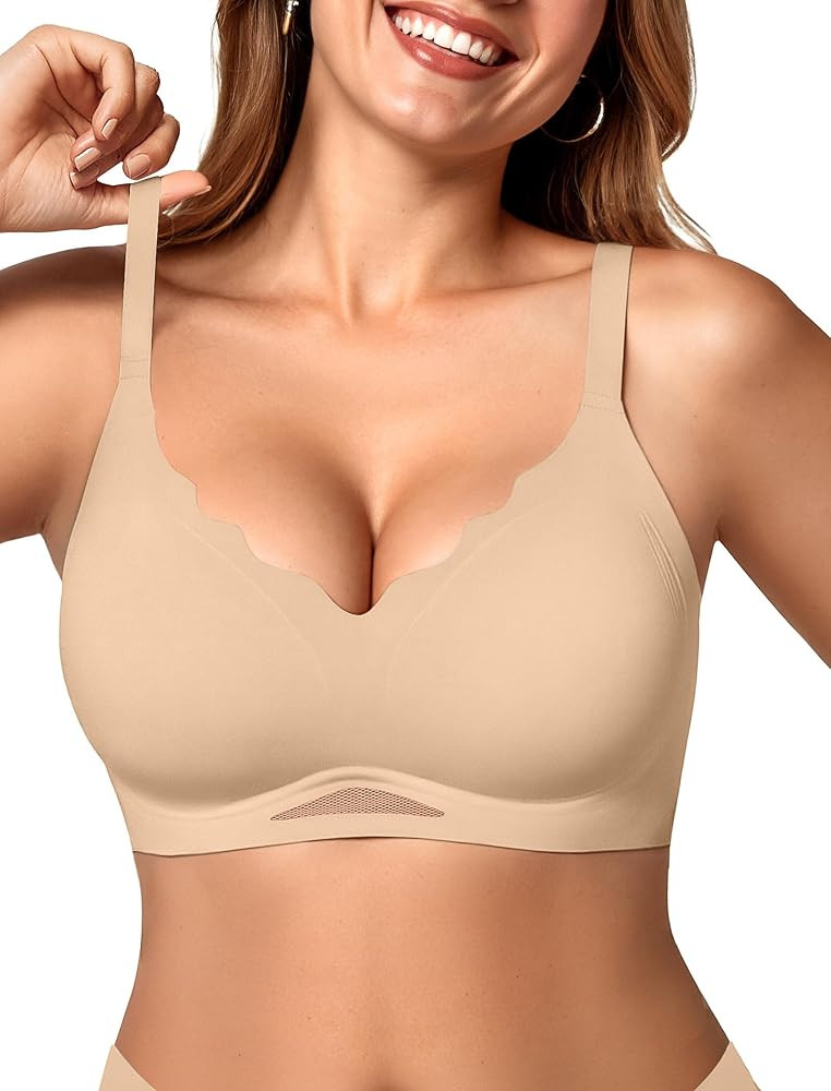 OEAK Womens Wireless Bras Push Up Bralettes Tshirt Bra Everyday Bras | Amazon (US)