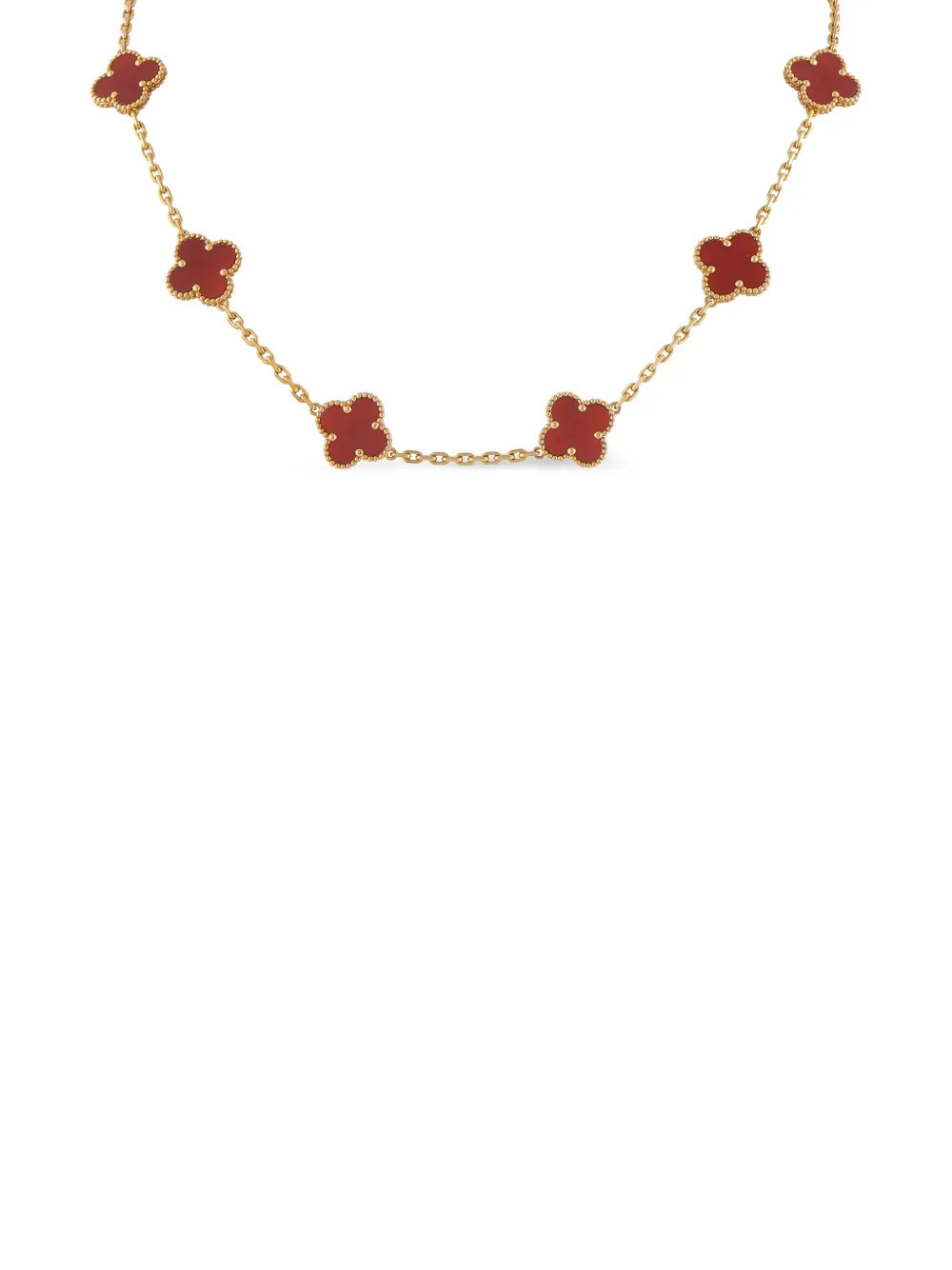 Van Cleef & Arpels Vintage Alhambra carnelian clover necklace - Gold | Farfetch Global
