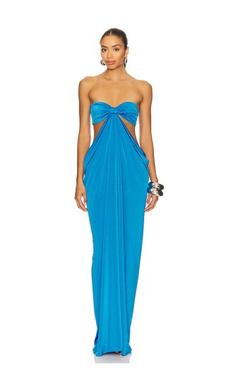 AWAVE Studio Strapless Long Dress in Blue. - size 34/2 | Revolve Clothing (Global)