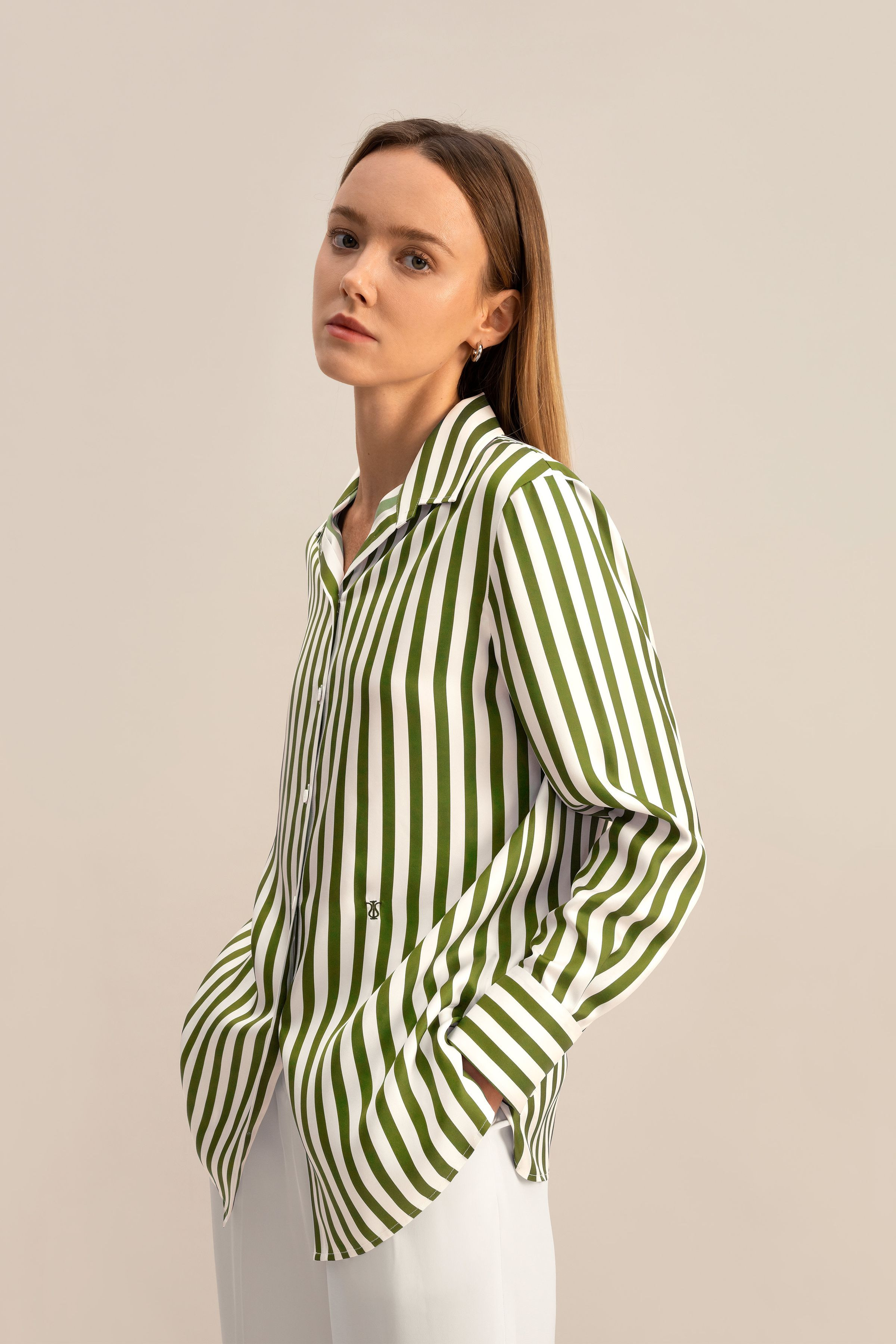 Amalfi Stripe Silk Shirt | LILYSILK