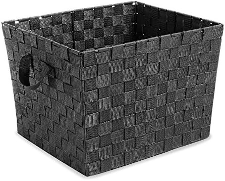 Whitmor Woven Strap Tote Black | Amazon (US)