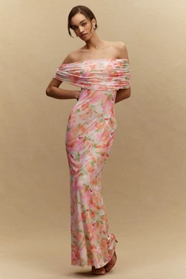 AFRM McCall Off-the-Shoulder Stretch Mesh Maxi Dress | Anthropologie (US)