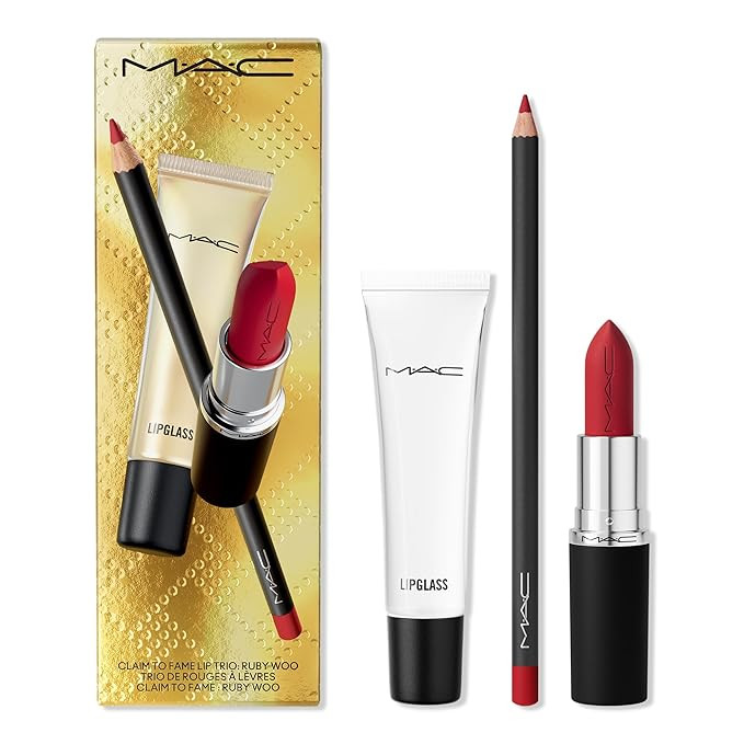 MAC Claim to Flame Lip Trio, Ruby Woo, 3 Piece Set | Amazon (US)