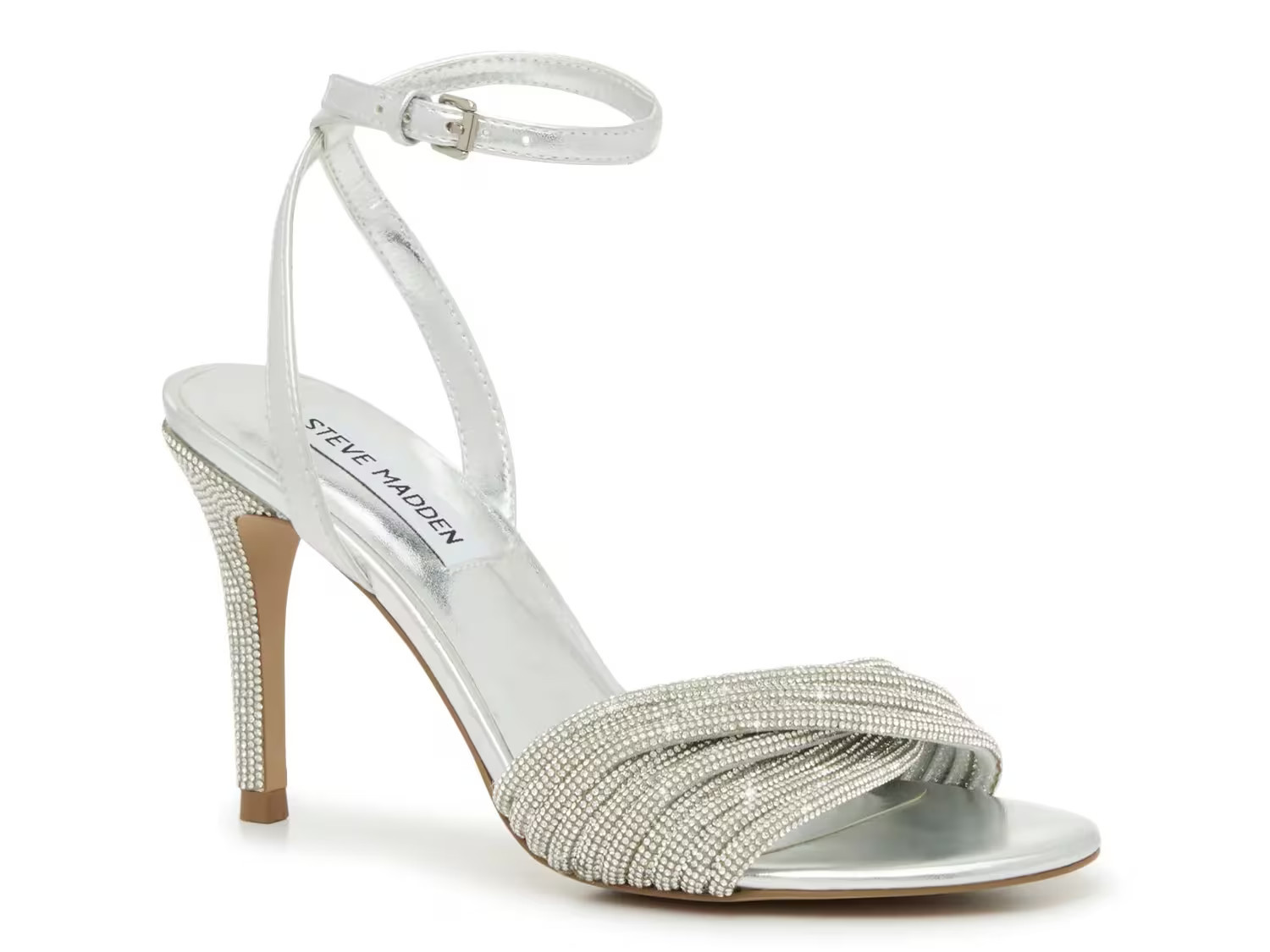 Steve Madden Revell Sandal | Women's | Silver Metallic | Size 9.5 | Heels | Sandals | Ankle Strap | DSW