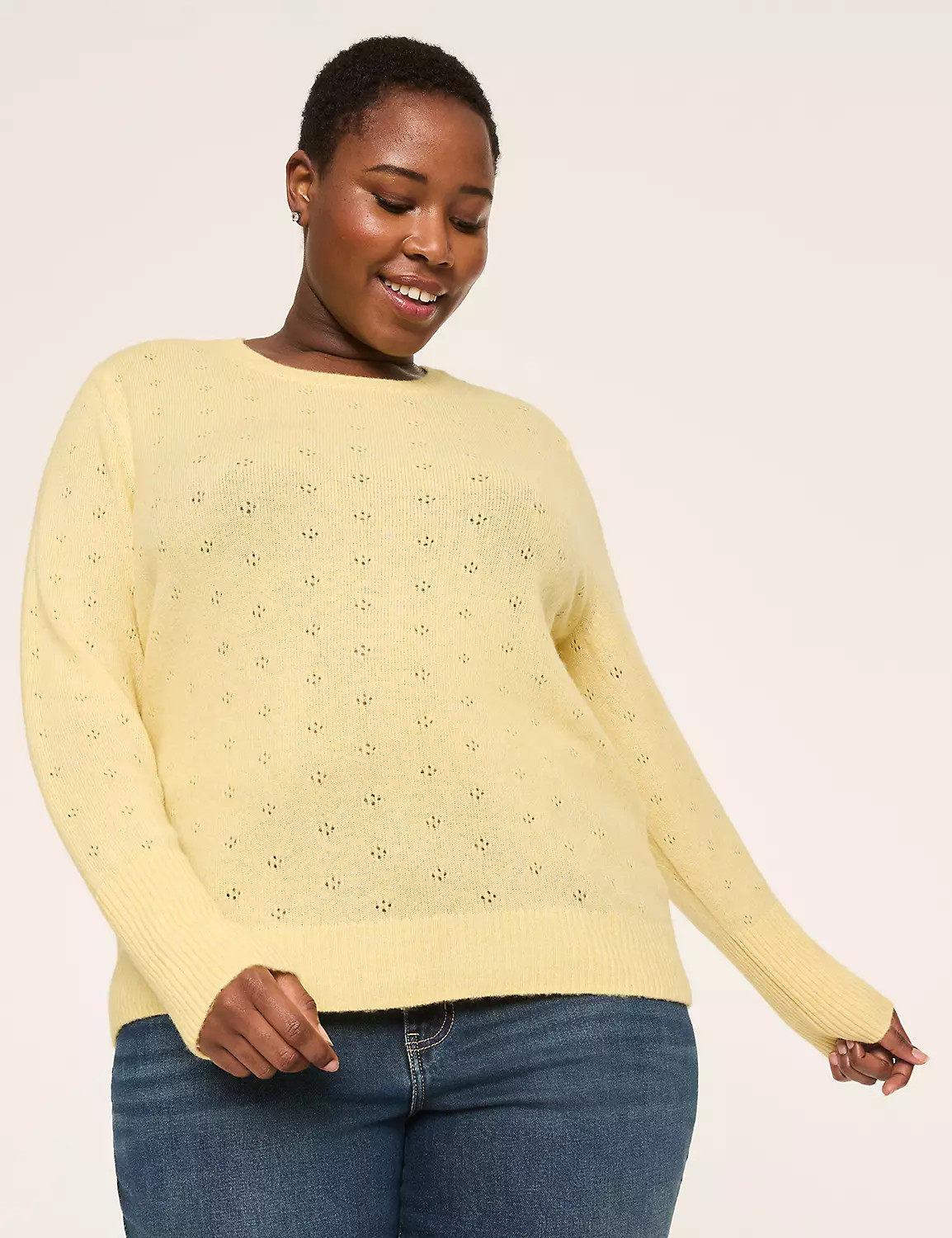 Pointelle Pullover Sweater | Lane Bryant (US)