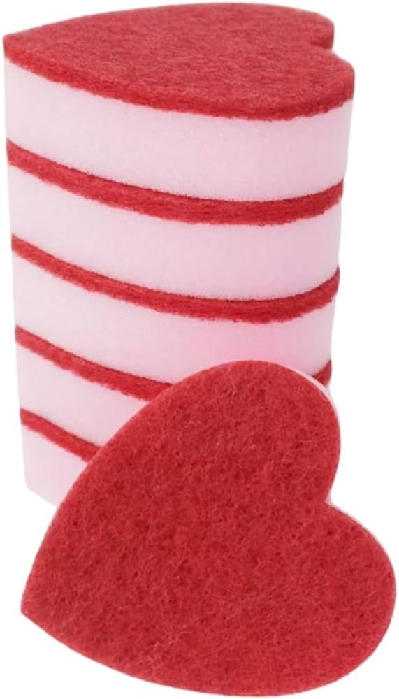 Perastra Heart Shaped Sponge, Dual-Sided Kitchen Scrubber for Washing Dishes, Pots, Pans and Gene... | Amazon (US)