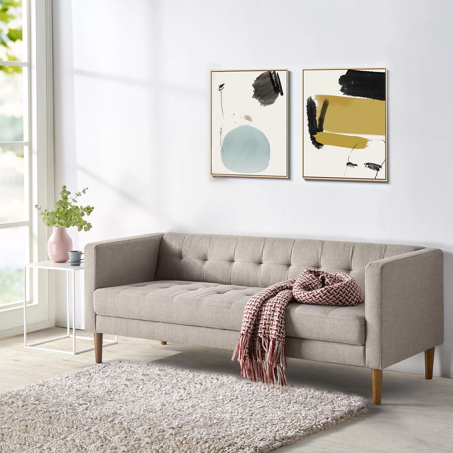 Woven Paths 73" Sofa, Oatmeal Grey - Walmart.com | Walmart (US)