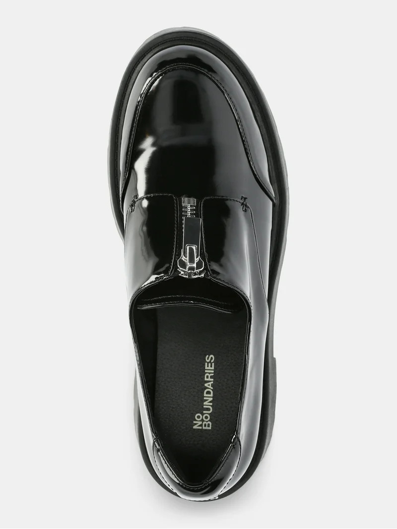 No Boundaries Women's Zip Lug Loafers | Walmart (US)