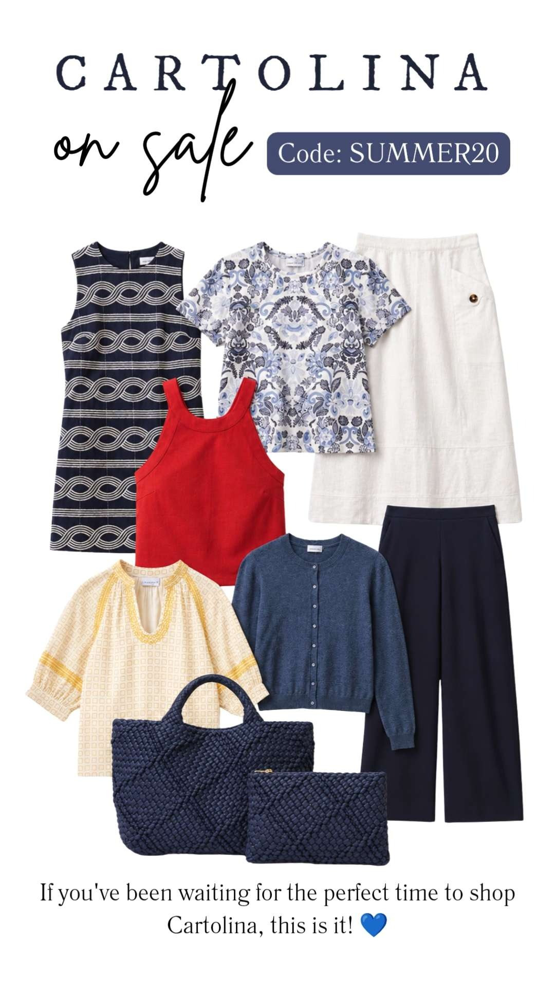 Don't forget to use code SUMMER20 before your favorites sell out.

The Cartolina sale is one of my favorite times to stock up on timeless wardrobe staples! From polished dresses and elevated basics to classic skirts, pants, knits, and accessories, these are the pieces you'll wear for years. 

❤️ Heart = Support my posts
📌 Save = Get sale & restock alerts
🛍️ Follow me on LTK for more effortless everyday style. 

 #LTKootd #LTKOver40 #LTKSaleAlert