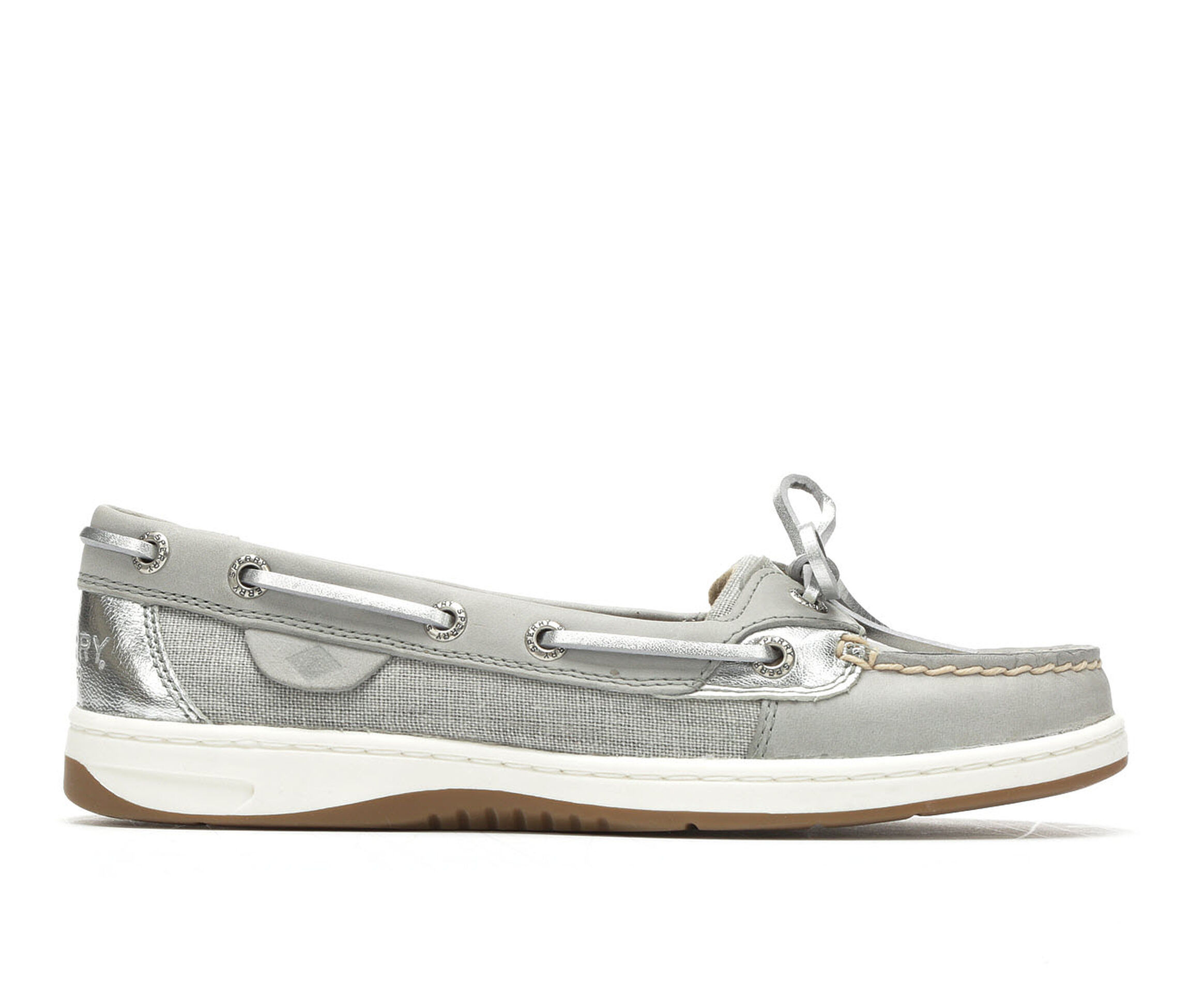 Women's Sperry Angelfish Heavy Linen Boat Shoes (Grey - Size 5) | Shoe Carnival