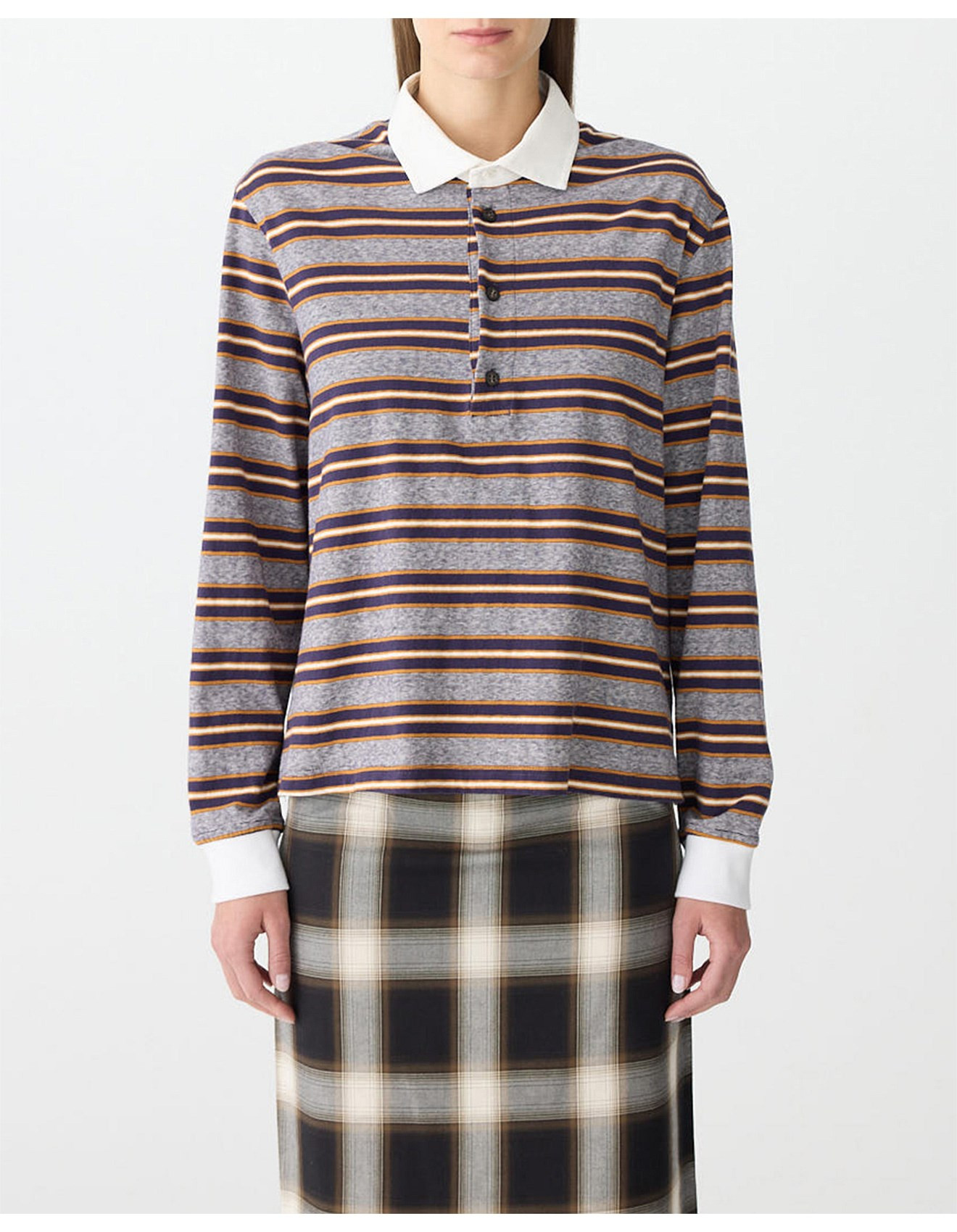 vintage stripe l/s polo | David Jones (Australia & New Zealand)
