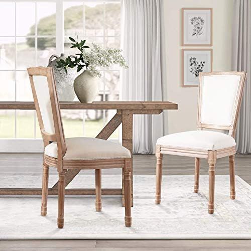 Recaceik French Chic Dining Chairs Set of 2, Armless Farmhouse Dining Room Chairs Kitchen Chair S... | Amazon (US)