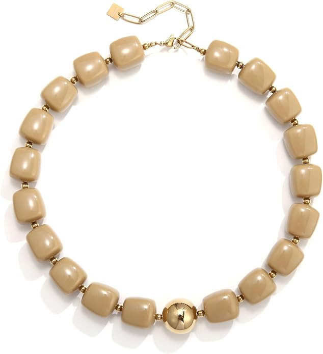 Chunky Resin Beaded Necklace, Colorful Statement Choker for Women | Amazon (US)