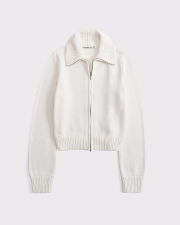 Women's Double Zipper Cardigan | Women's Tops | Abercrombie.com | Abercrombie & Fitch (US)