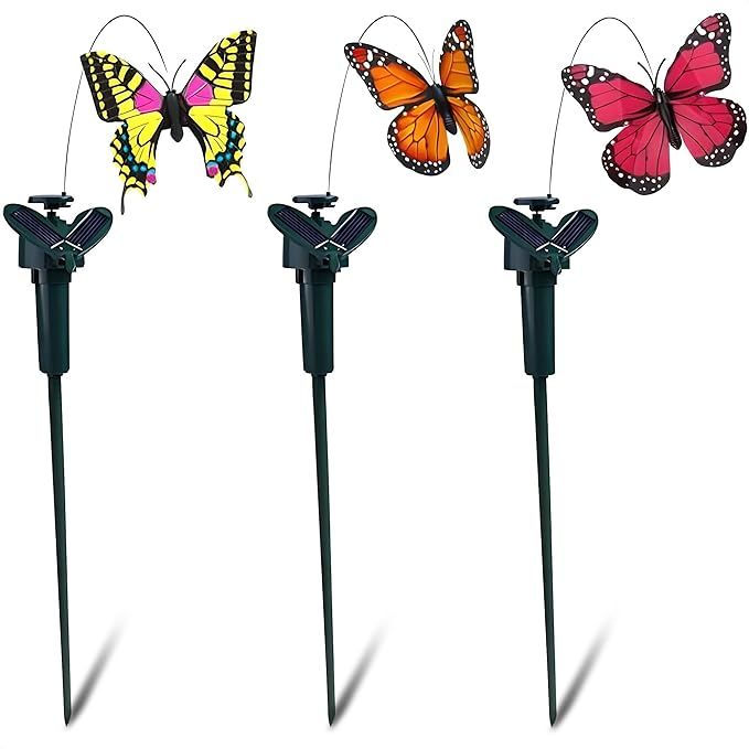 Butterfly Garden Stakes Decorative - 3 Pack Butterfly Garden Decor Butterfly Outdoor Decor Yard O... | Amazon (US)