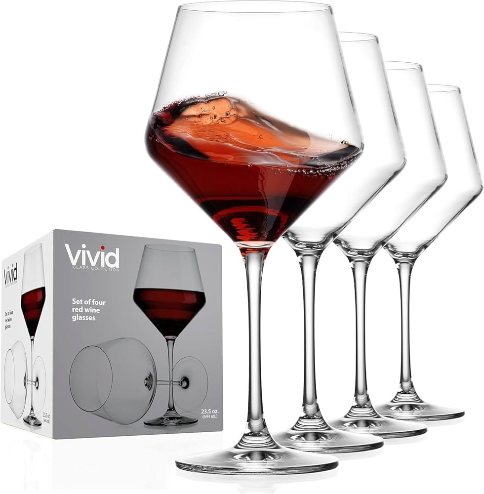 Glaver's Large Wine Glasses Set Of 4 Red White Wine Glass. 23 Oz Large Crystal Elegant Thin Rim, ... | Amazon (US)