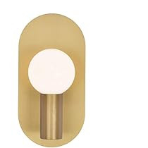 NC Lighting Modern Wall Sconce, Mid-Century Stylish Gold Brushed Stainless Steel Wall Lamp, Unique O | Amazon (US)