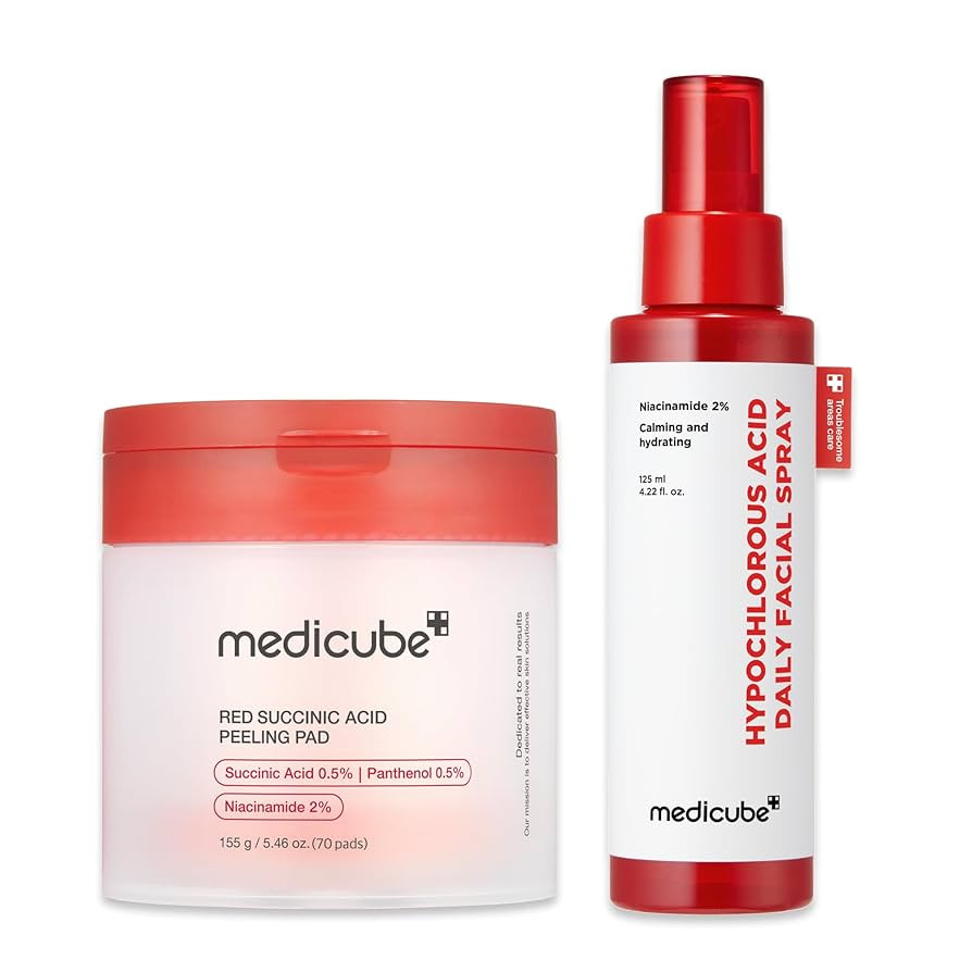 medicube Swipe & Spray Red duo for Troubled Skin: Red Succinic Acid Panthenol Facial Peeling Pads... | Amazon (US)