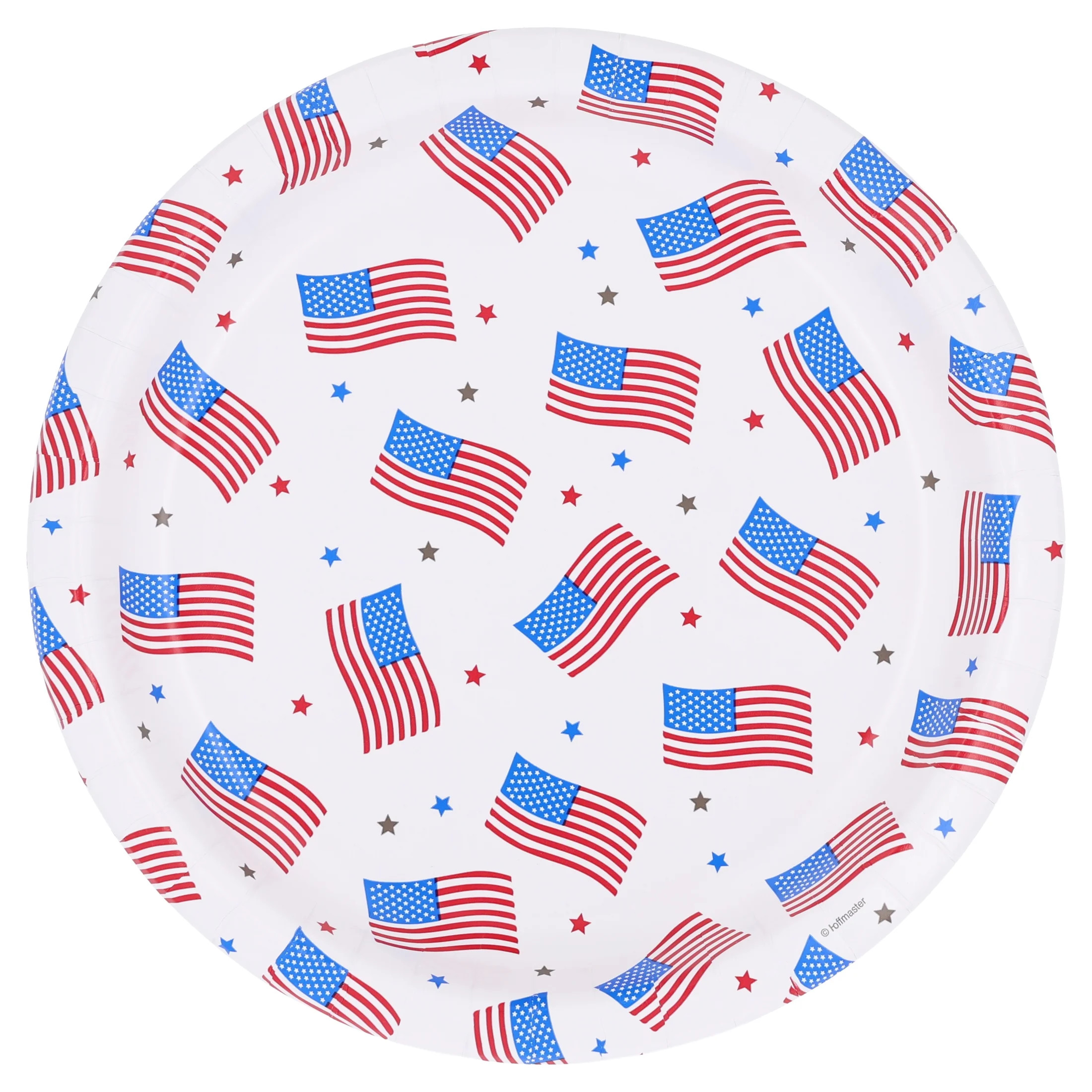 Way to Celebrate Patriotic Flag, 9", Red, White & Blue Paper Plates, 8 Count - Walmart.com | Walmart (US)