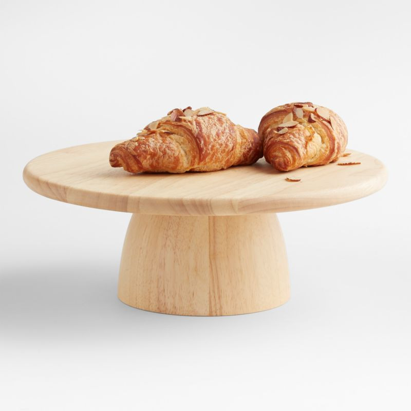 Tondo Natural Wood Cake Stand + Reviews | Crate & Barrel | Crate & Barrel