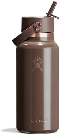 Hydro Flask Water Bottle - Insulated Stainless Steel - Wide Mouth Flex Straw Lid, Non Spill, Leak... | Amazon (US)