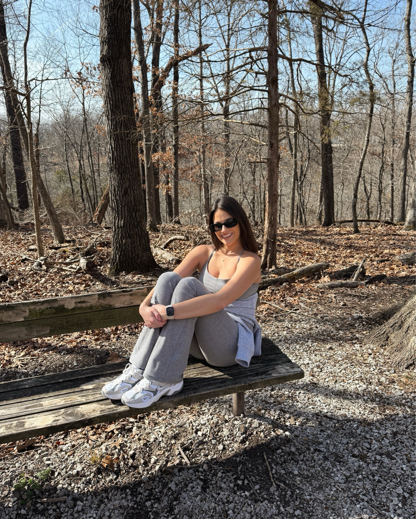 60 degree weather in February calls for a day outside ☀️ I wore the perfect workout set, started off a chilly morning but by noon and a mile in to my hike it was time to take  off the quarter zip! Comfy, cute, neutral 🩶 

Fitness | workout | workout set | adventure | outdoors | outside activities | ootd | spring outfits | casual style | on the go outfits | sporty chic outfit | sporty outfit 

#LTKPetite #LTKFitness #LTKActive