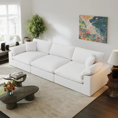 Upholstered Sectional Sofa, Cloud Couch, 3 Seater Cloud Modular Sectional Sofa Couch for Living Room Bedroom | Wayfair North America