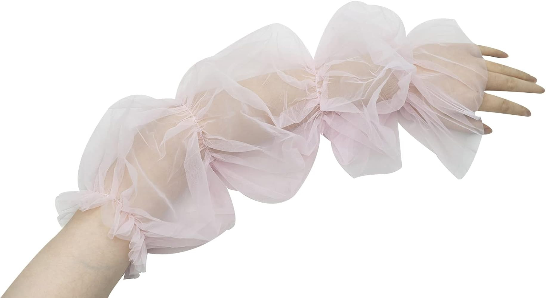 QRBTSCL Women's Long Tulle Gloves Lace Semi Sheer Puffy Sleeves Fingerless Gloves Sunscreen Dress... | Amazon (US)