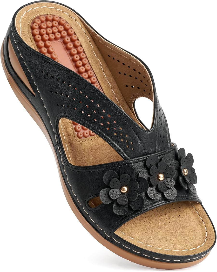 Ecetana Wedge Sandals for Women Dressy: Comfortable Slip On Summer Platform Sandals 2026 Orthoped... | Amazon (US)
