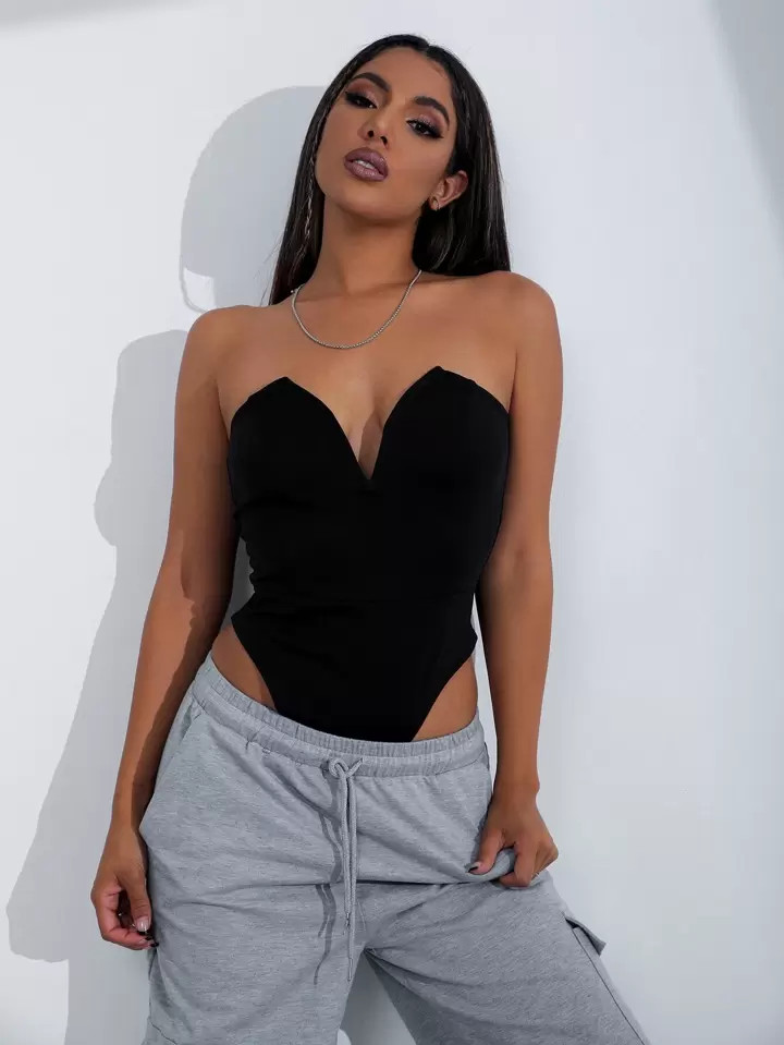 SHEIN SXY Stevige V-bh bodysuit | SHEIN