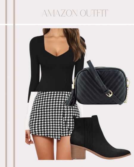 Amazon styled outfit! 


Amazon fashion, Amazon style, Amazon finds, houndstooth skort, houndstooth print, black purse, black ankle boots, ankle boots, black bodysuit  

#LTKfit #LTKHoliday #LTKFind