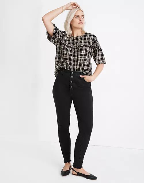 10" High-Rise Skinny Jeans in Berkeley Black: Button-Through Edition | Madewell