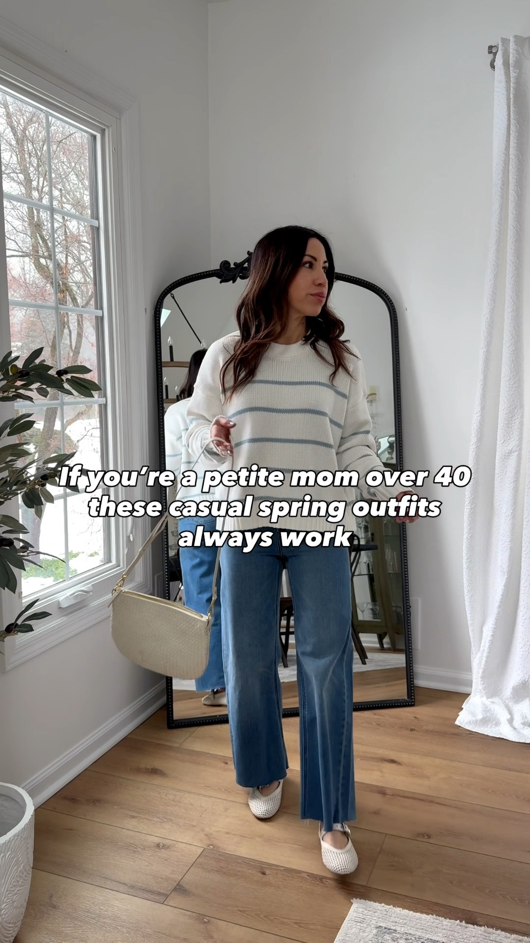 If you're a petite mom over 40, these casual spring outfits from @Quince always work. Neutral pieces that mix and match easily for real life. Think errands, coffee runs, casual lunches, and weekend plans.
Everything here is easy to mix and match, which makes getting dressed so much simpler. 

Jeans 25. I cut them. Flowy pants Xs. Spring sweaters, small. Button down shirts small. Tank top small. Shoes TTS. Necklace code FF20. 

#LTKOver40 #LTKPetite