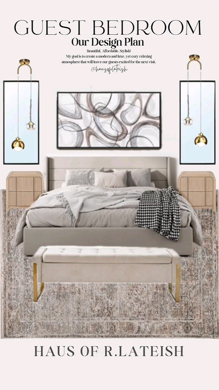 Guest Bedroom Moodboard | Interior Design ideas for a Cozy Home #BedroomMakeover #HomeDecor #InteriorDesign #DecoratingIdeas 

#LTKHome #LTKSaleAlert #LTKU