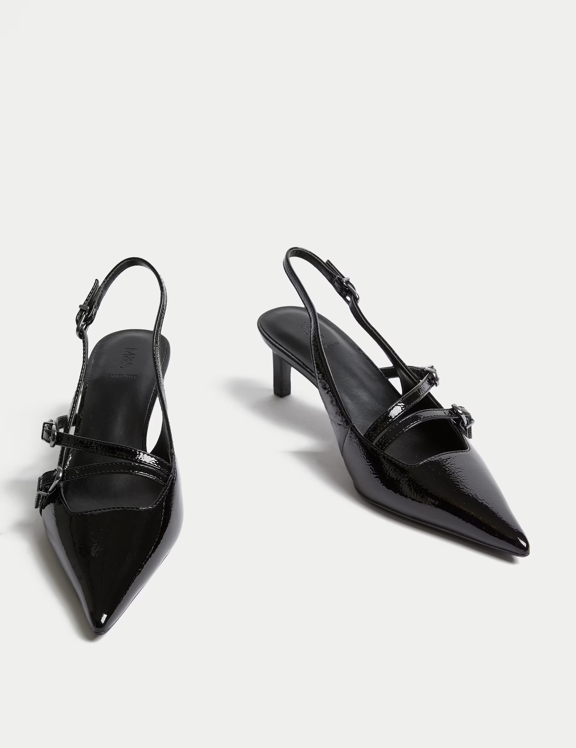 Leather Buckle Kitten Heel Slingbacks | Marks & Spencer (UK)