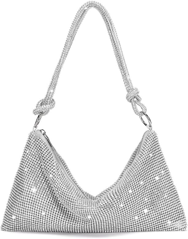 WEIMZC Rhinestone Purse Women Glitter Sparkly Clutch Evening Bags Bling Handbag Hobo Bag for Prom... | Amazon (US)