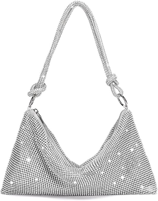 WEIMZC Rhinestone Purse Women Glitter Sparkly Clutch Evening Bags Bling Handbag Hobo Bag for Prom... | Amazon (US)