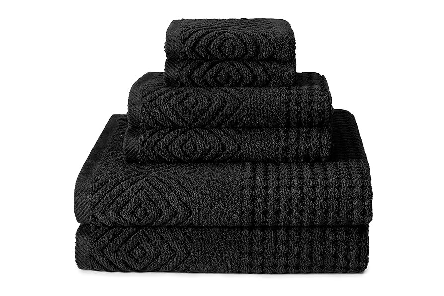Texere 100% Organic Cotton Diamond Jacquard 700 GSM Luxury Bath Towel Sets - Spa Quality Bath Tow... | Amazon (US)