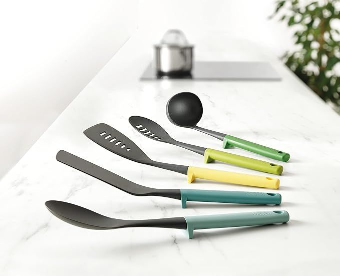 Joseph Joseph Duo 5-Piece Utensil Set with Integrated Tool Rests: Vibrant Set with Solid & Slotte... | Amazon (US)