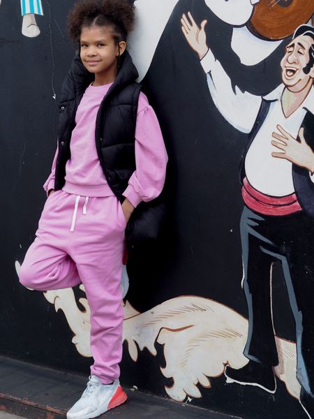 Pink sweater shirt, pink joggers, black gilet, autumn outfit, autumn street style, kids street style, Nike trainers

#LTKeurope #LTKfamily #LTKkids