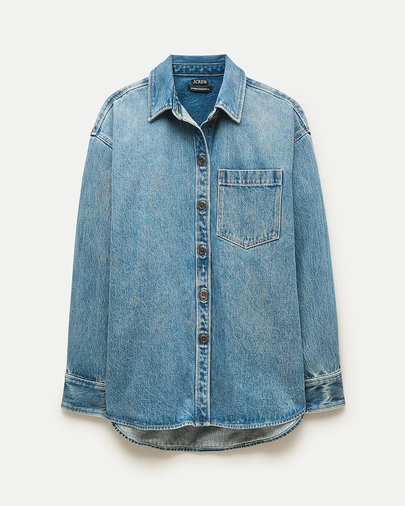 Étienne oversized button-up shirt in denim | J. Crew US