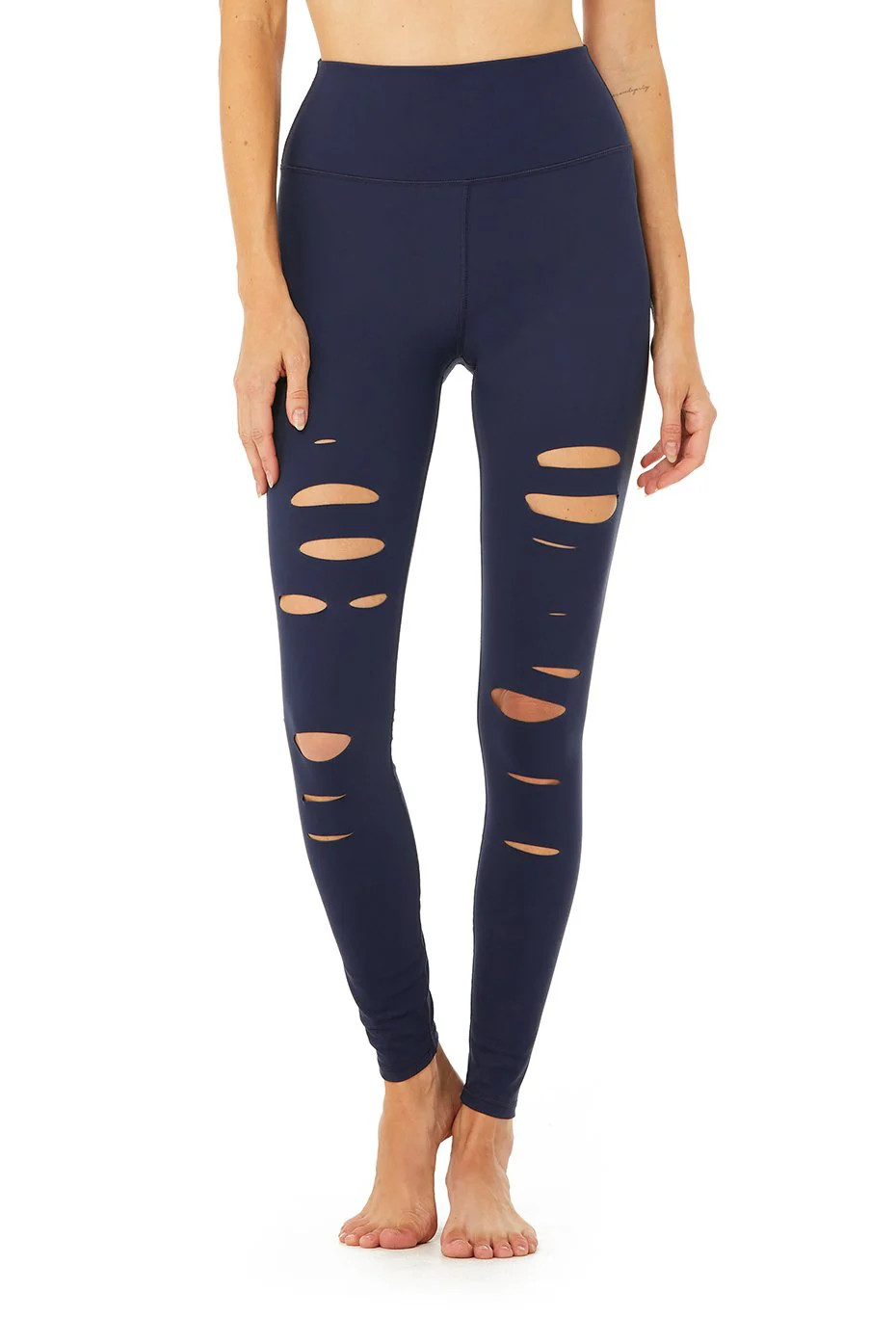 Alo YogaÂ® | High-Waist Ripped Warrior Legging in Rich Navy, Size: XS | Alo Yoga (US)