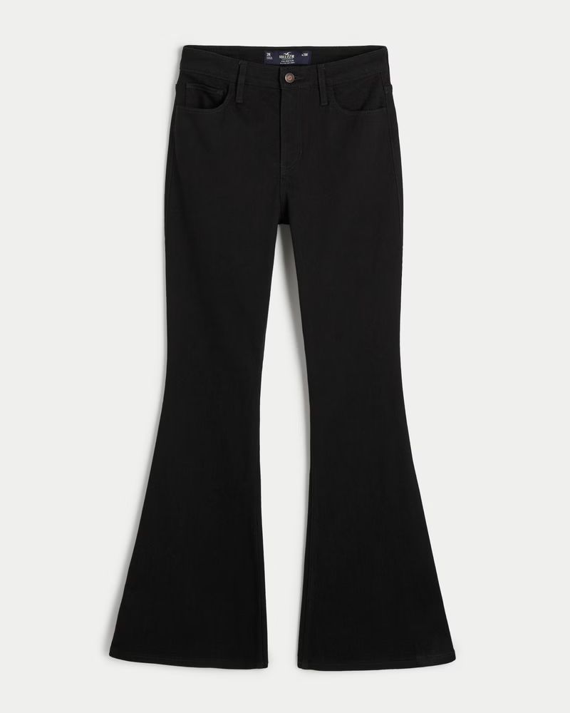 Women's High-Rise Black Flare Jeans | Women's Bottoms | HollisterCo.com | Hollister (US)