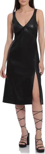 Avec Les Filles Faux Leather A-Line Dress | Nordstrom | Nordstrom