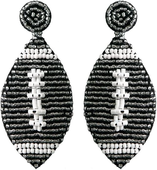 Handmade Beaded Baseball Softball Dangle Earrings Spring Summer Holiday Football Sport Drop Earri... | Amazon (US)