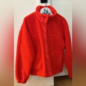 Red Sherpa Button Up NWOT | Poshmark